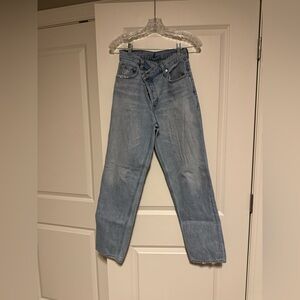 Agolde Light Blue Women's Straight Jeans/criss cross jean